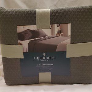 NEW GREY KING COVERLET - QUILT 108X96Field